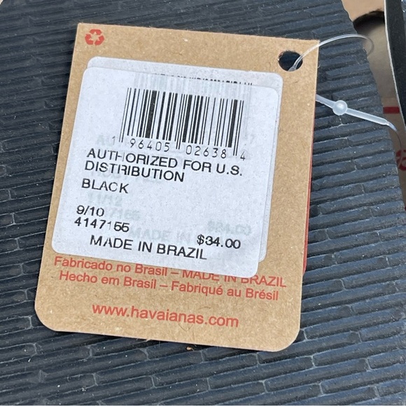 Havaianas Mens Top Marvel Black Panther Flip Flop Sandal, Black/Purple - NWT - Picture 4 of 4